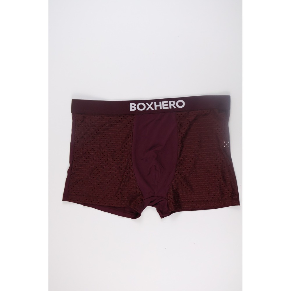 Boxhero Mens Boxer Briefs Mesh Performance Underwear Maroon Large NEW